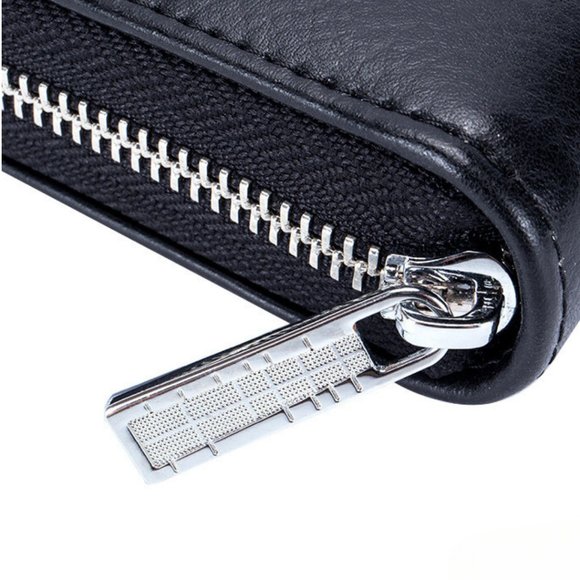 SPRING SPECIAL***UNISEX wallet / Split leather / BLACK / RFID protection - Picture 3 of 12